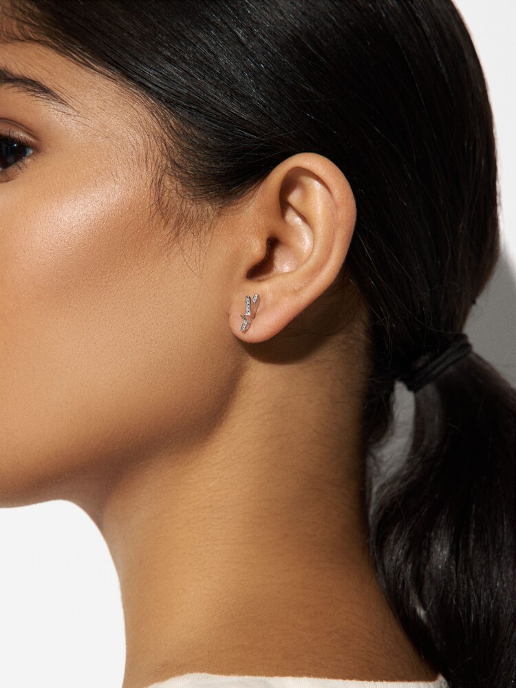 Pendientes Con Circonias - Plata De Ley 925 plateado