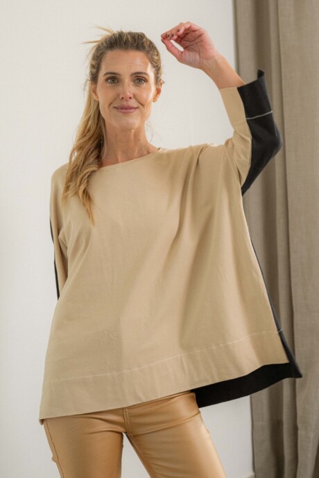 Remerón Chipre Combinado Beige Negro