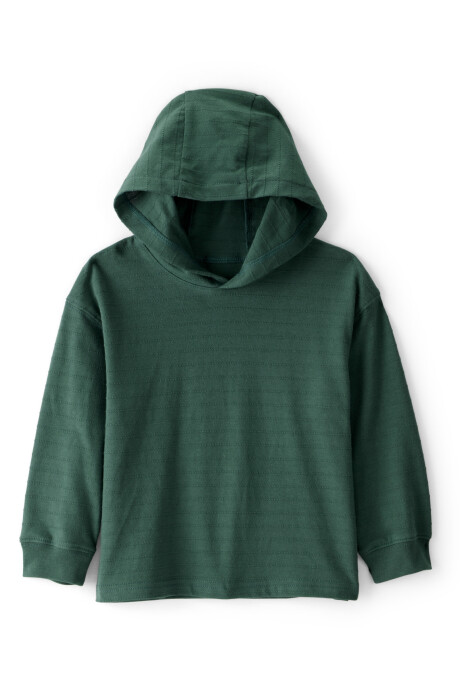 Remera de algodón, con capucha, verde Sin color