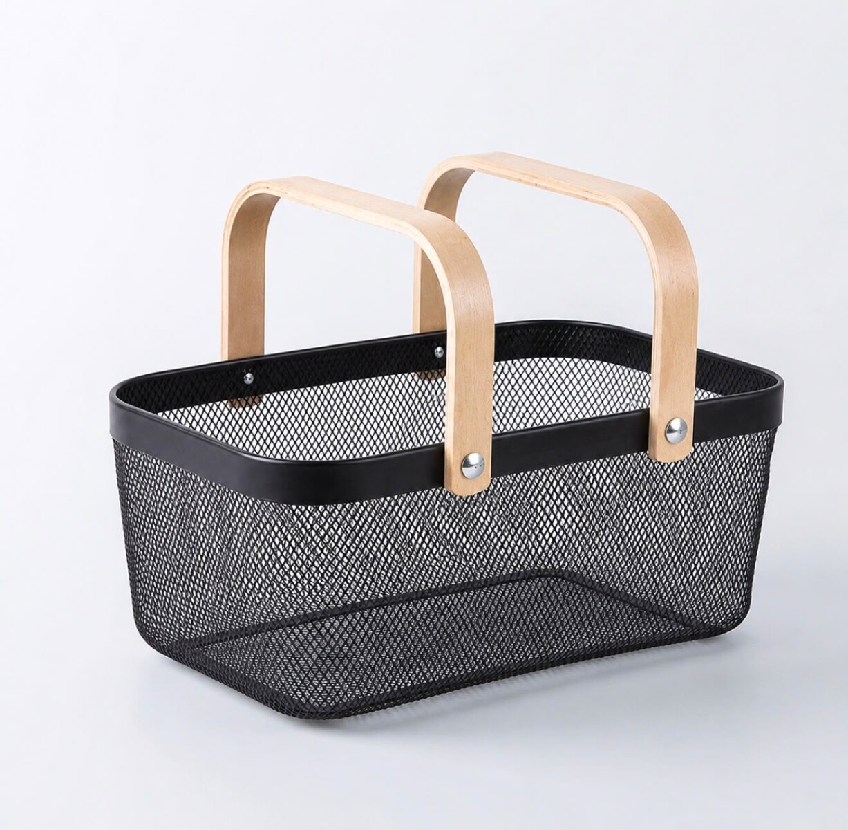 Canasto Metálico Multiuso Negro 40cm x 18cm 