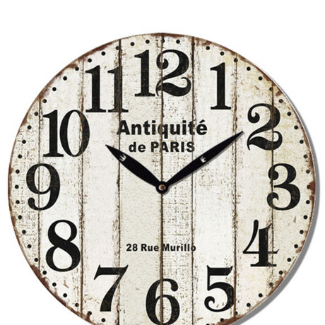 Reloj Analógico de Pared en MDF con Estampado Selecta 29cm ANTIQUITE PARIS