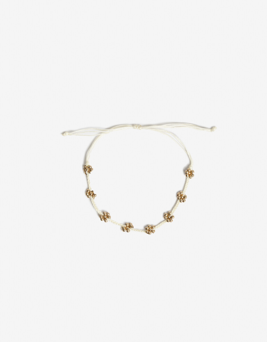 Pulsera Con Cordón Y Flores 