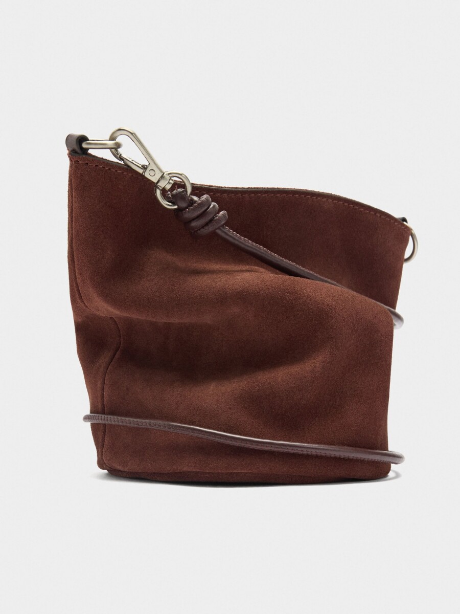 Bolso Bucket De Piel Con Bandolera burdeos