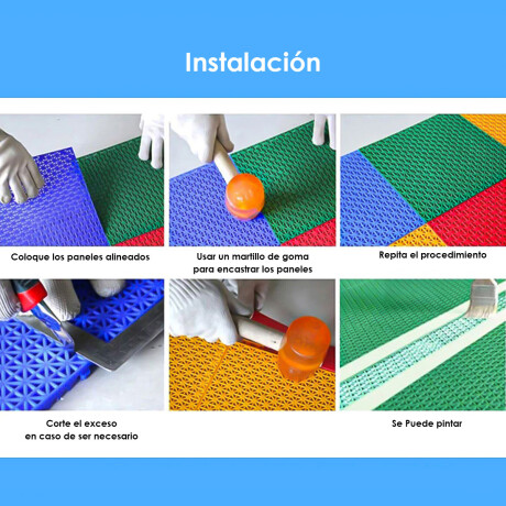 Set X16 Piso Modular Encastrable PVC Antideslizante Verde