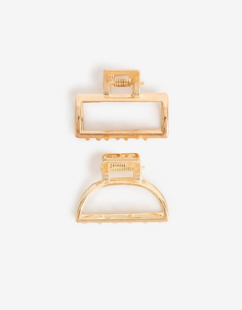 Broches Sets Metal Set De Dos Broches Chicos De Metal. - Dorado