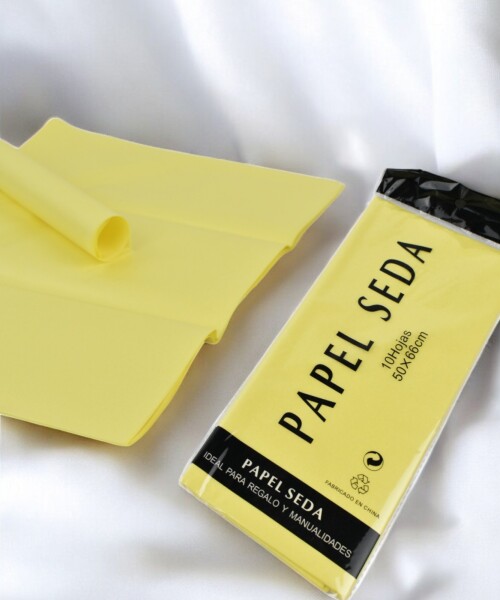 Papel seda 50x66 cm. paquete x 10 AMARILLO