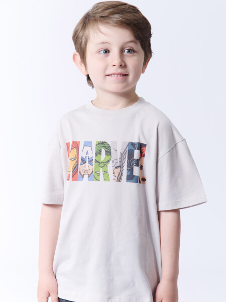 Remera Logo Marvel Blanca