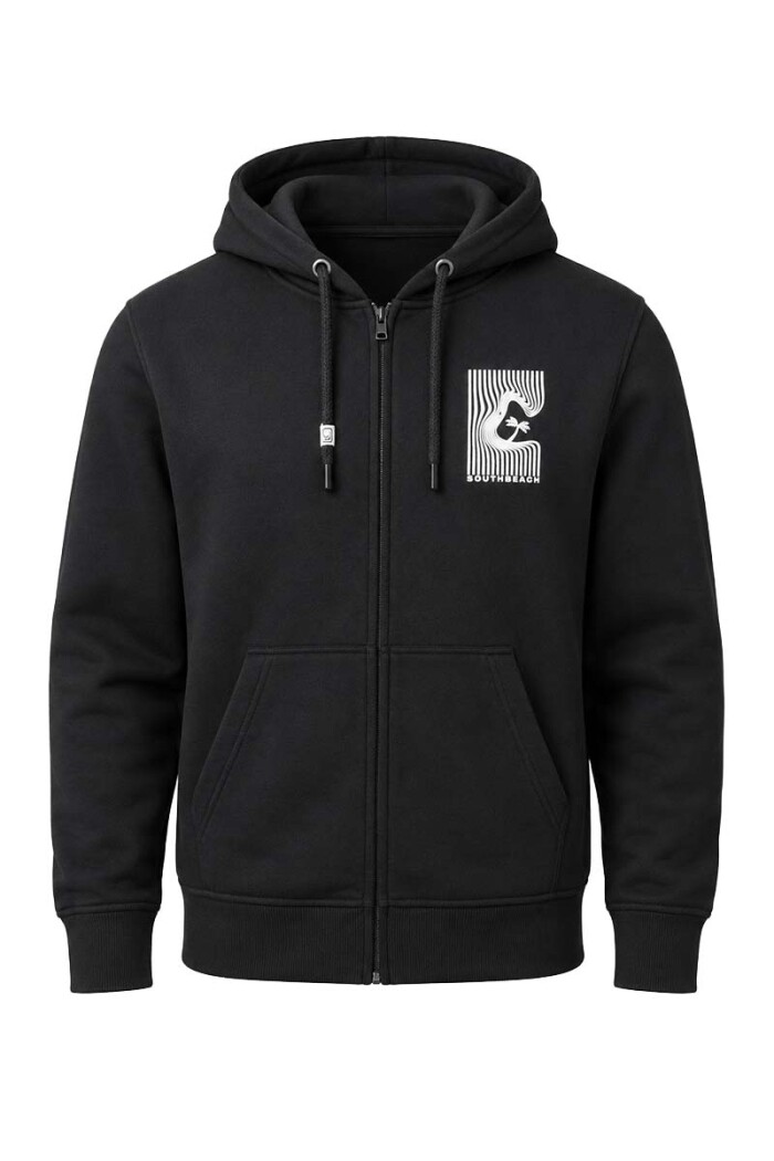 CAMPERA SOUTHBEACH CON ESTAMPA 9090 Negro