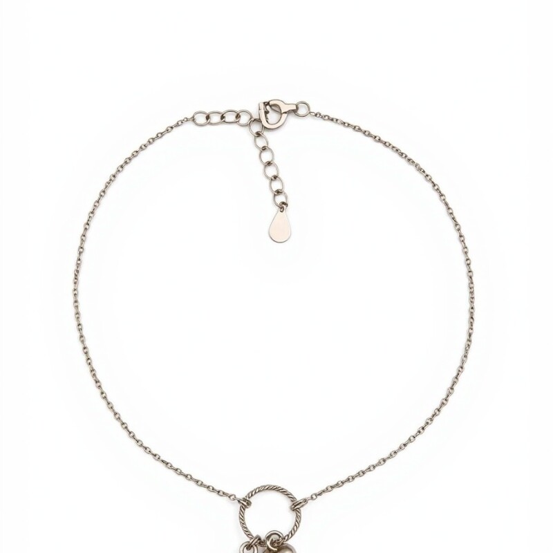 Tobillera force - Dije corazón - Plata 925 - sin piedra - TO3004 sinpiedra