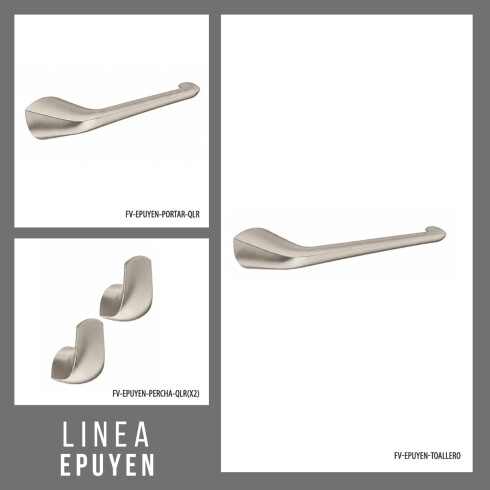 SET DE ACCESORIOS FV LINEA EPUYEN BRUSHED NICKEL GRIS-BRUSHED NICKEL