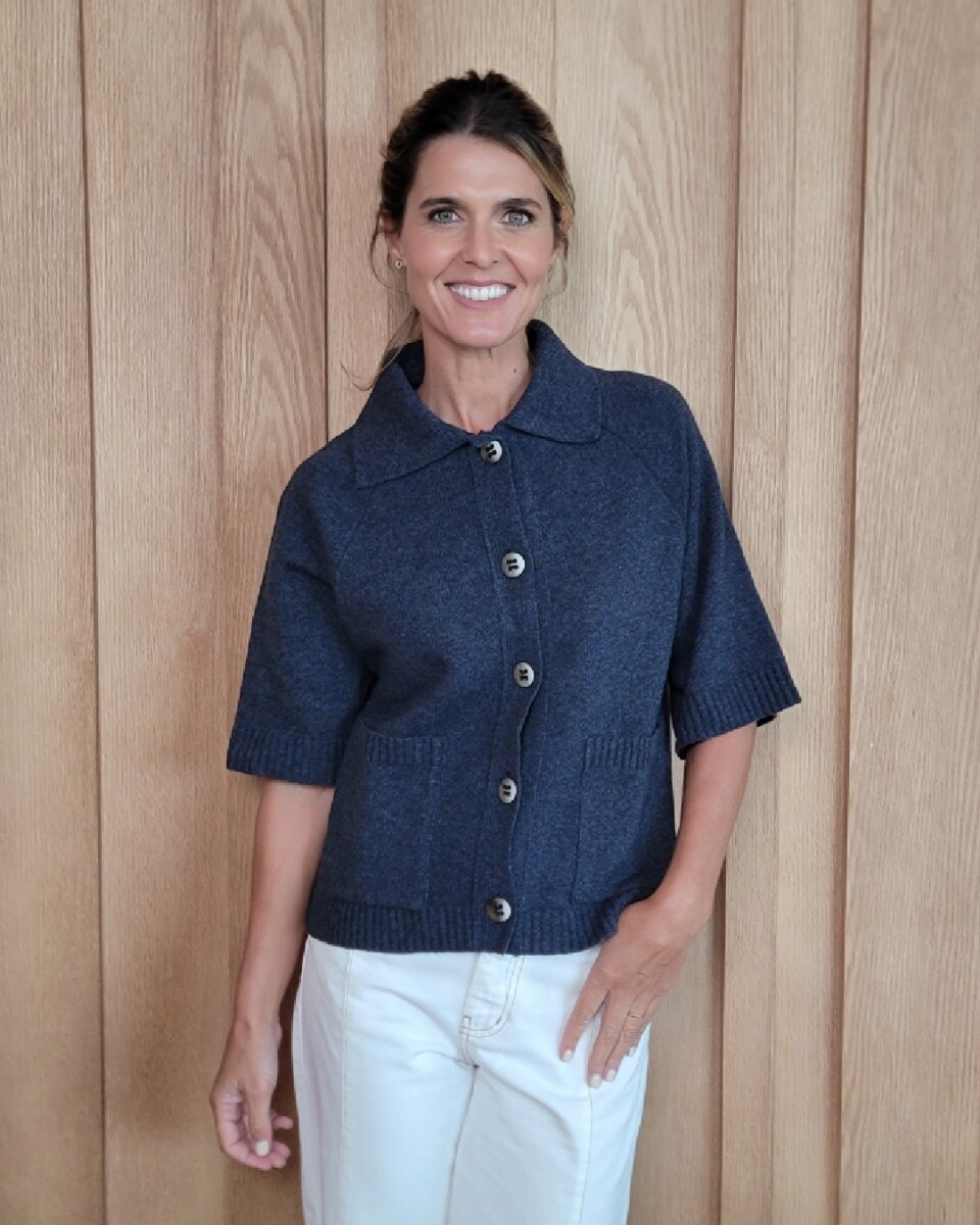 Cardigan Manchester Lambswool - Azul 