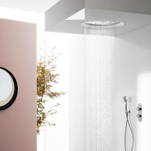 GRIFERIA ROSETA TECHO REDONDA 50CM CROMO BRILLO LINEA APULIA CROMO