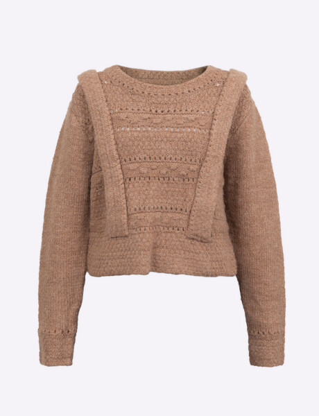 Sweater con estructuras beige