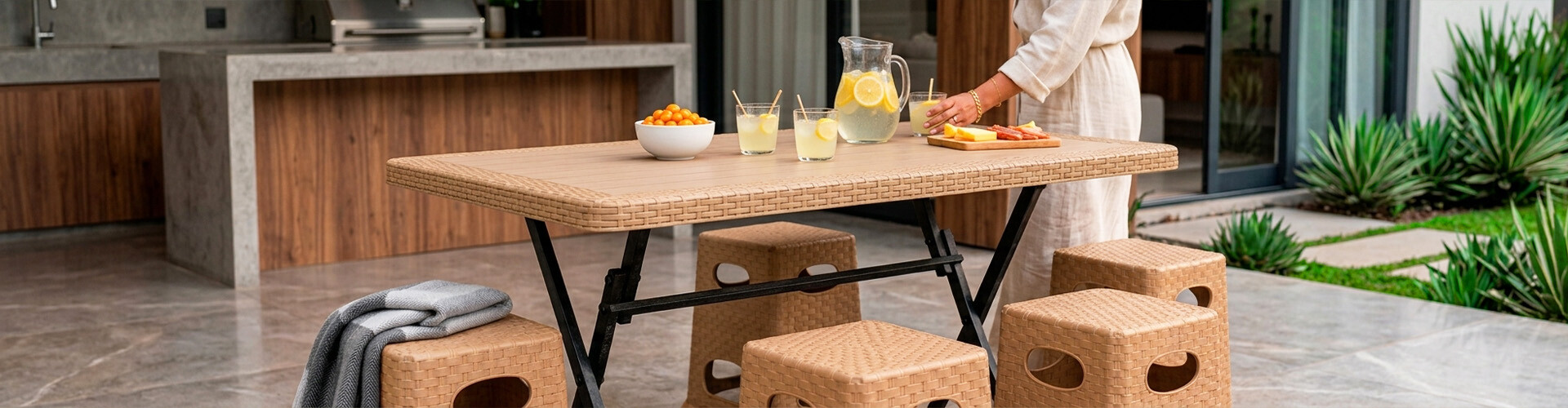 Juego de comedor exterior