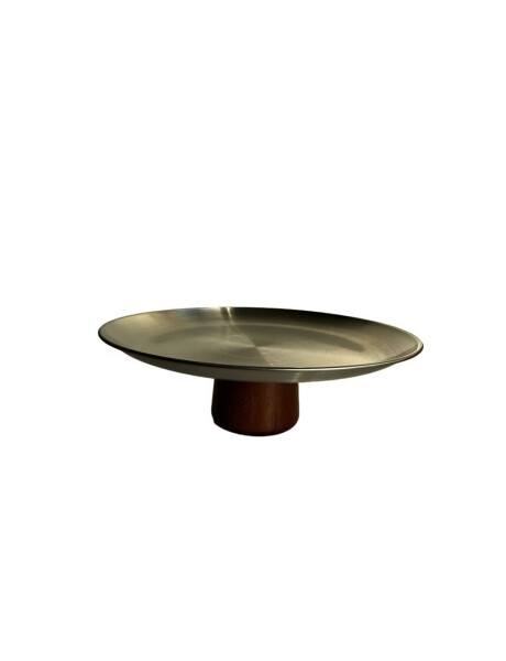 BANDEJA C/BASE D20x7.5CM PLATA/NEGRO BANDEJA C/BASE D20x7.5CM PLATA/NEGRO