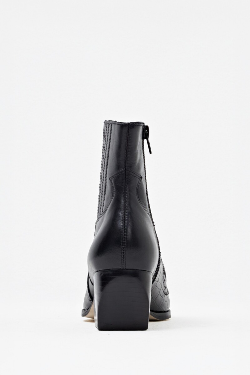 Bota de cuero Texi croco negro
