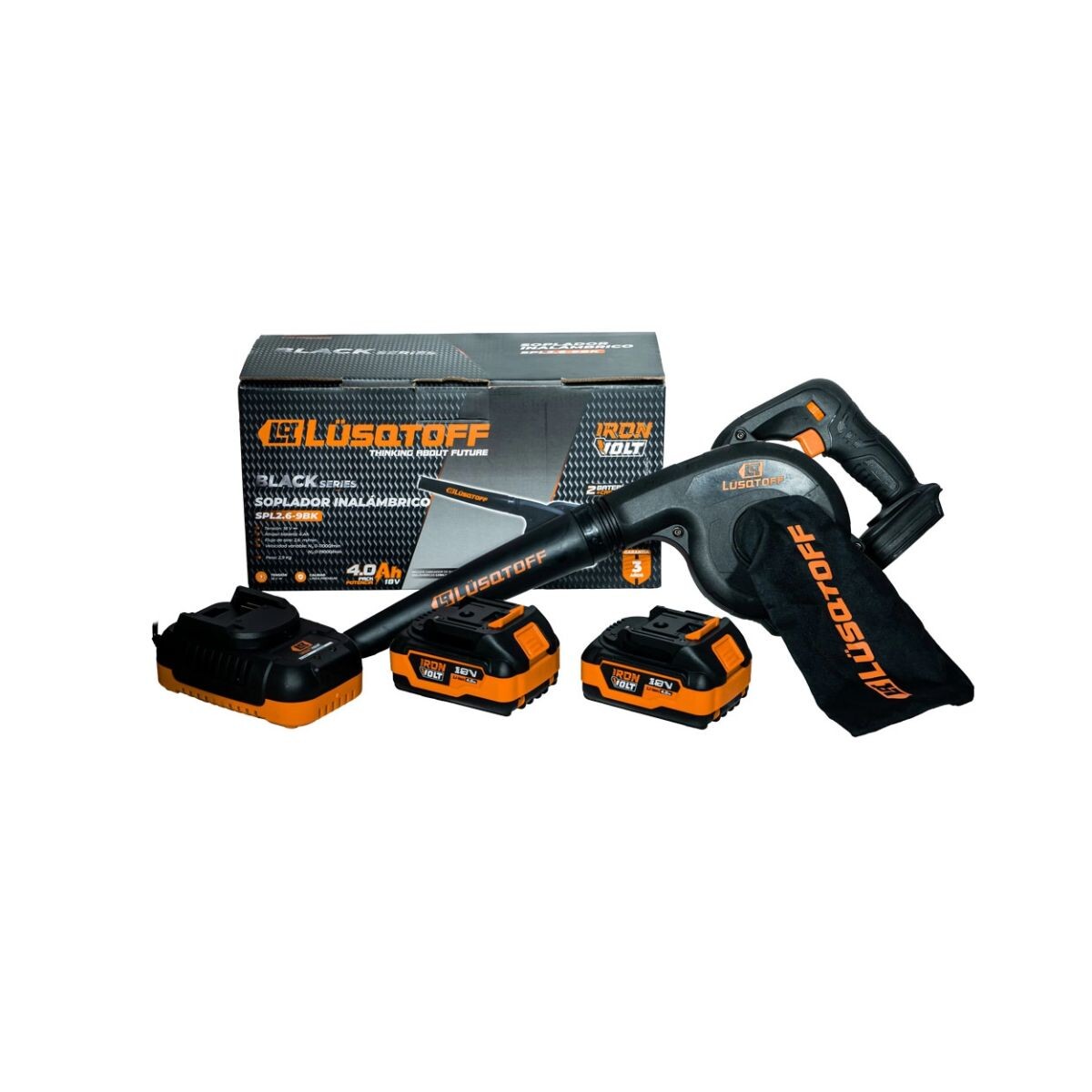 Sopladora Aspiradora Bateria C/2 Bat + Cargador 