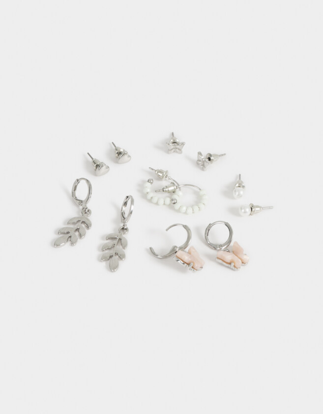 Aros Sets Con Mariposas Set De Aros Con Mariposas - Plateado