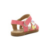 Angus Sandalia Niña Tira Cruzada C/ Pulsera Y Velcro Coral