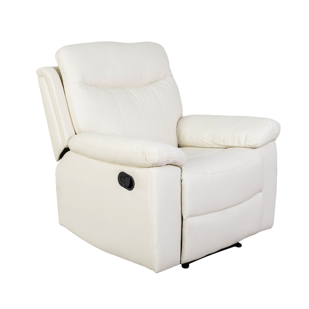 RECLINER 1 CUERPO SIMIL-CUERO NATURAL-BEIGE LEXUS CREMA
