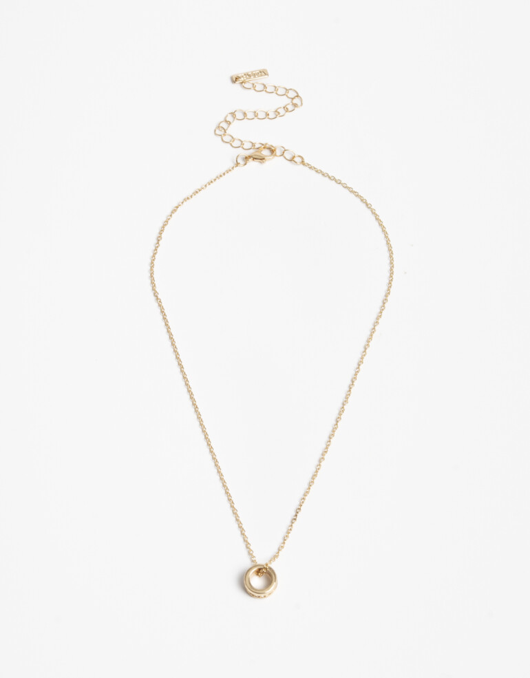 Cadena Corta con Dije Strass Collar Con Dije Ruedita - Dorado