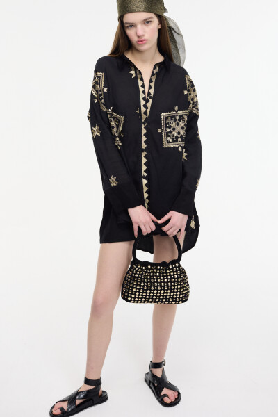 CAMISA BORDADA Negro