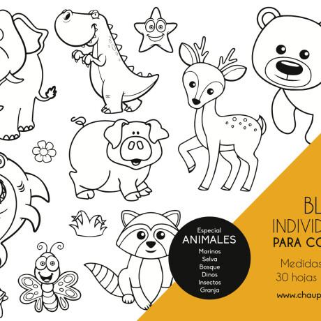 Block Chau Pantallas para Colorear ANIMALES