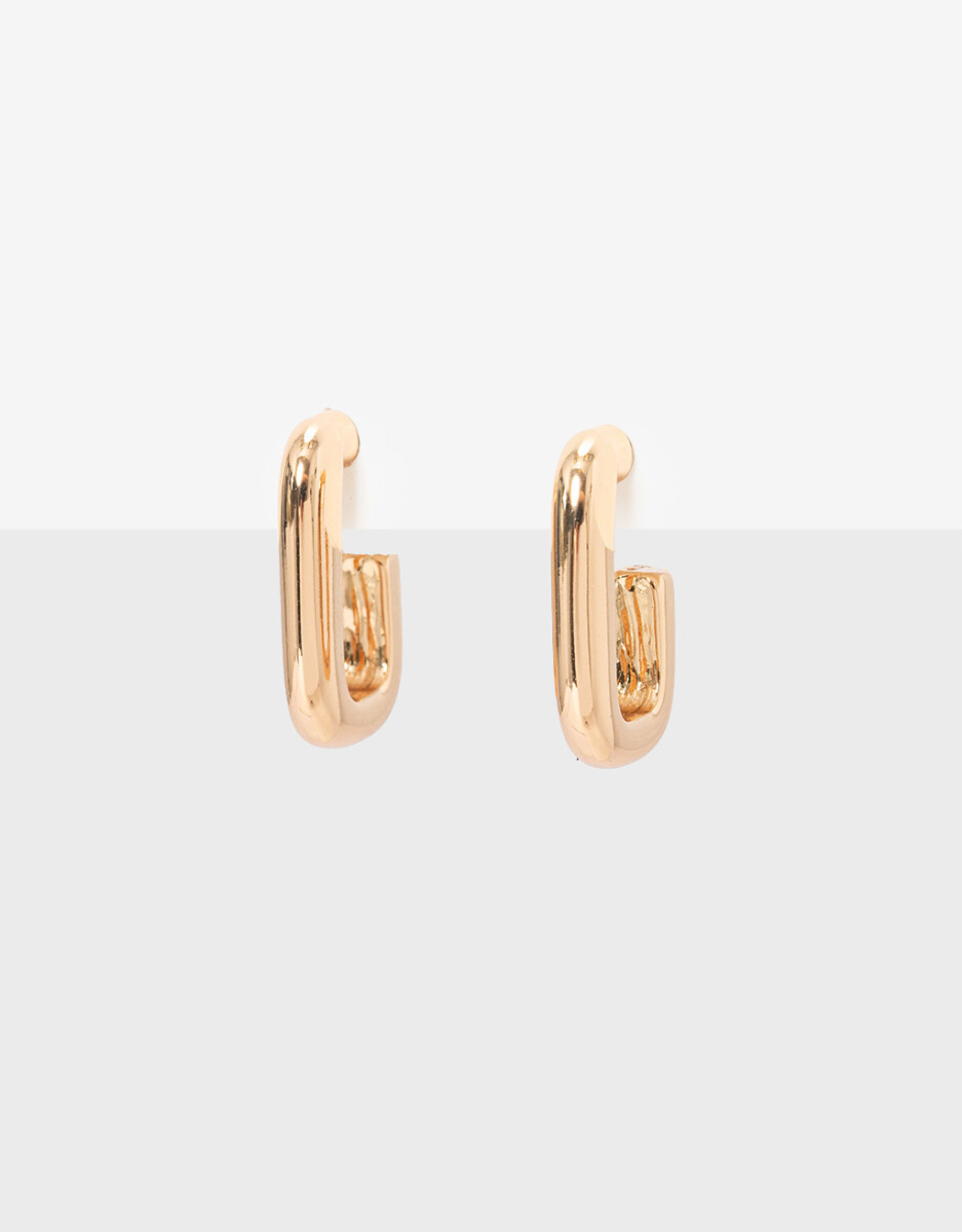 Aros Argolla De Metal Rectangular De La Línea Stay Golden. 