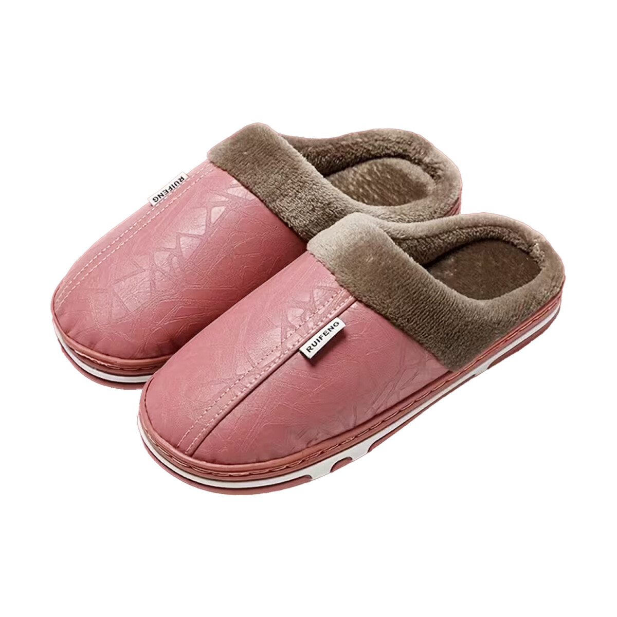 Pantufla De Cuerina Super Abrigadas Antideslizante Unisex - Rosa 