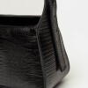 Bandolera Nicola en cuero lagarto Negro