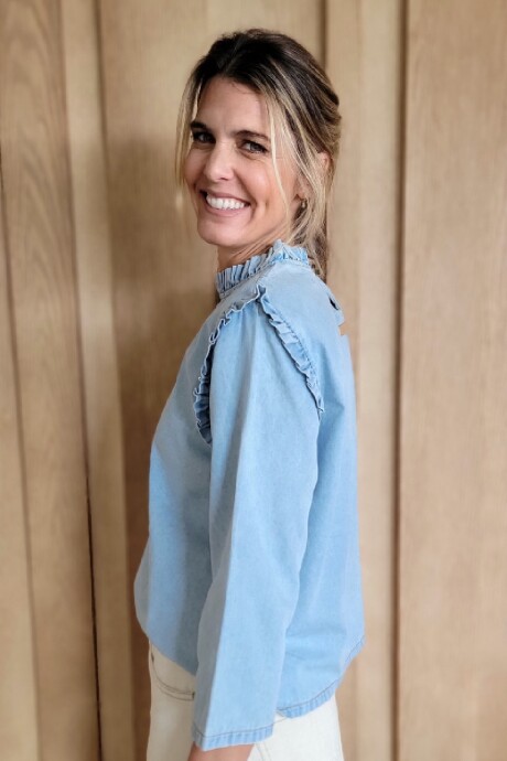 Blusa Jazmín Denim celeste