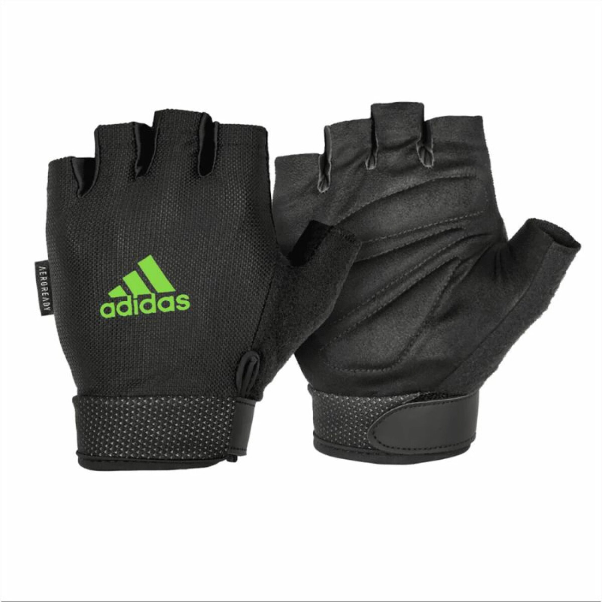 Guantes De Entrenamiento Adidas - Negro Con Logo Verde 