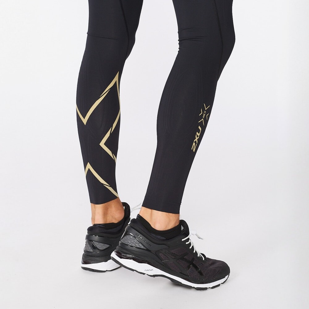 Light Speed Compression <br /> Tights - Hombre Black/gold Reflective