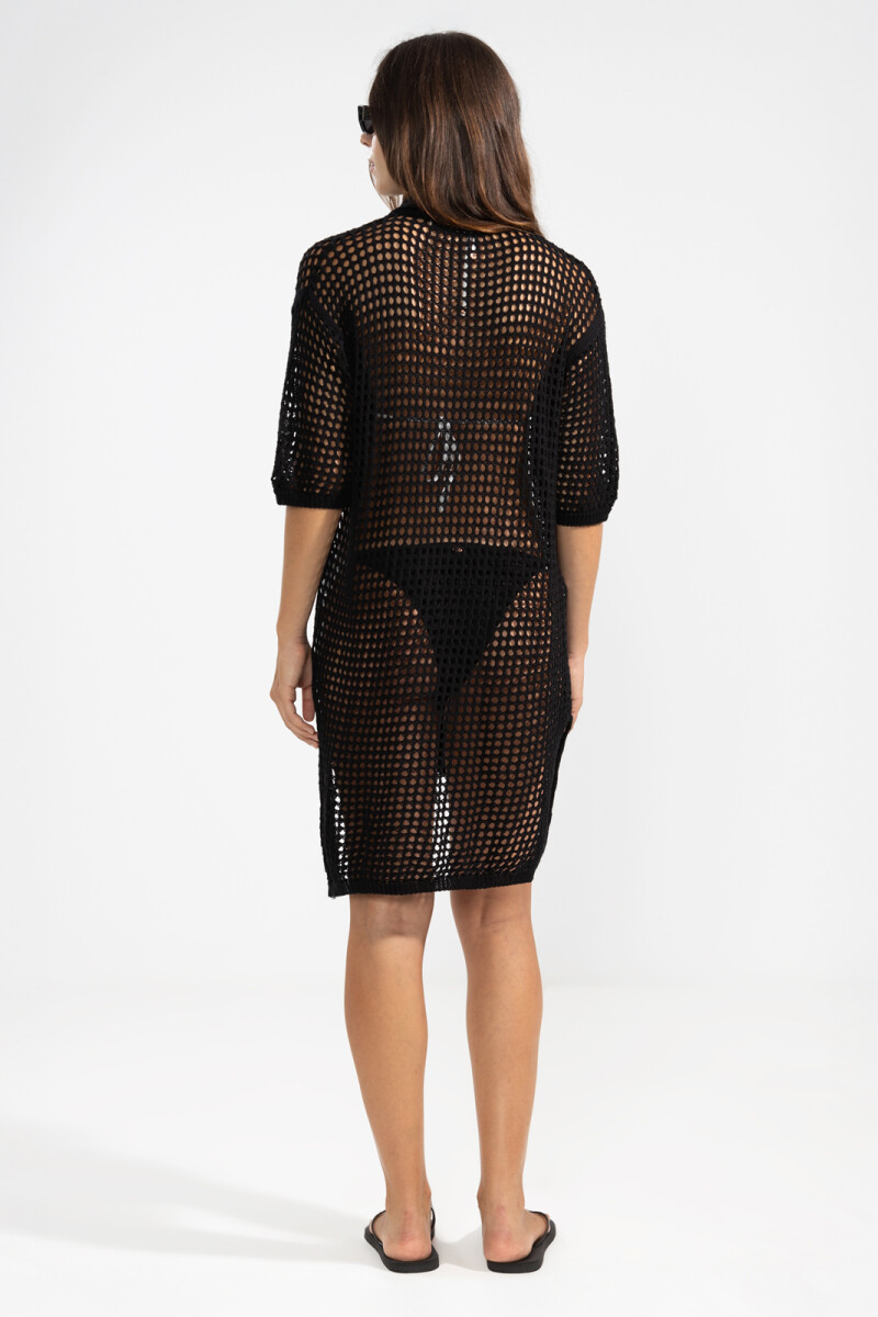 LONG KNIT SHIRT Black