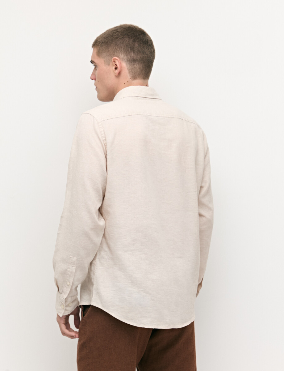 011665 CAMISA DE LINO HARRINGTON LABEL Beige