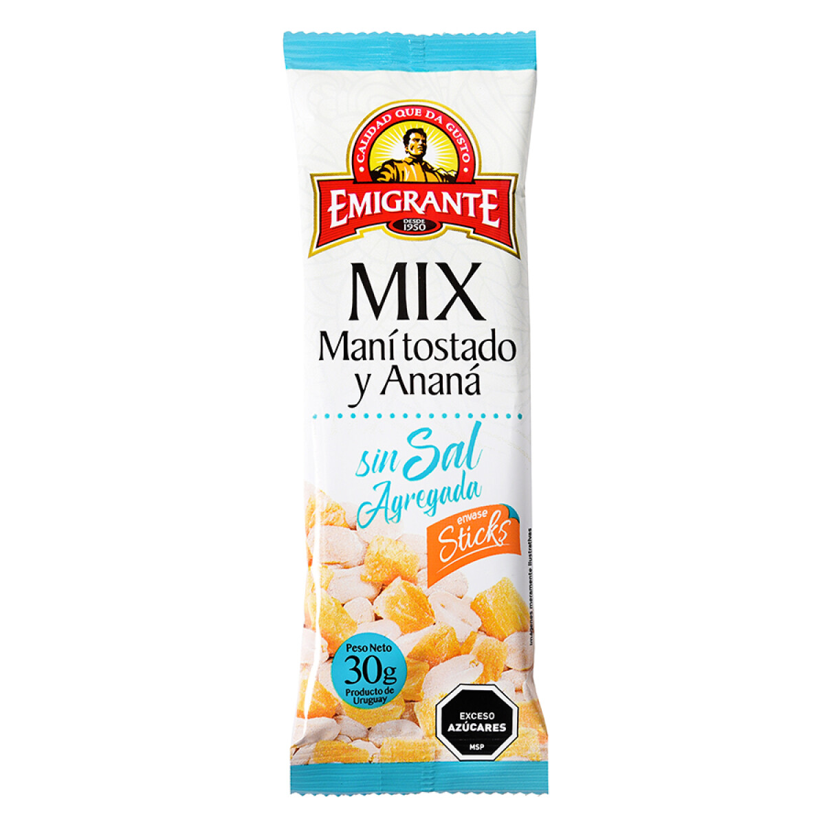 STICK MIX EMIGRANTE MANI SIN SAL Y ANANA 30G 