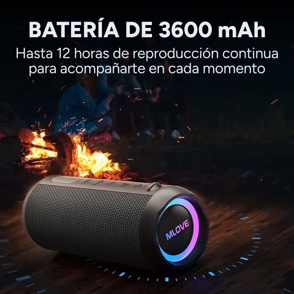 Parlante Bluetooth Portátil Mifa E6L Inalámbrico IPX8 30W Color Negro