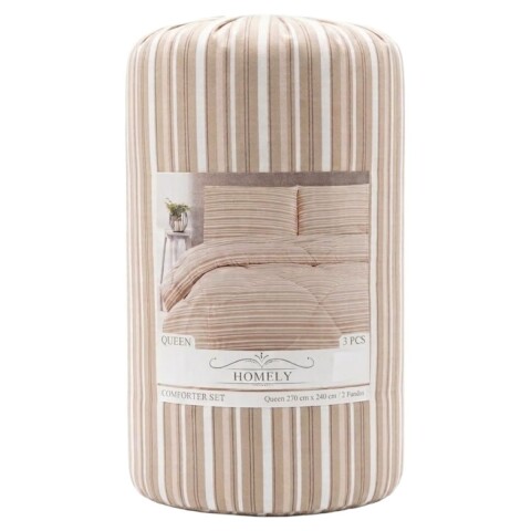 JGO EDREDON RAYA BEIGE QUEEN 270X240CM 3PZ Unica