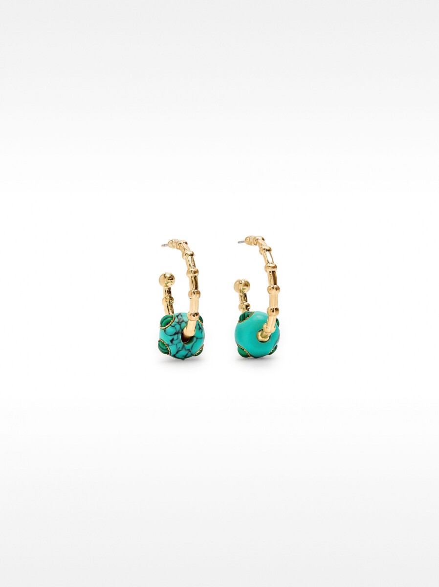 Aros Con Piedra - azul 