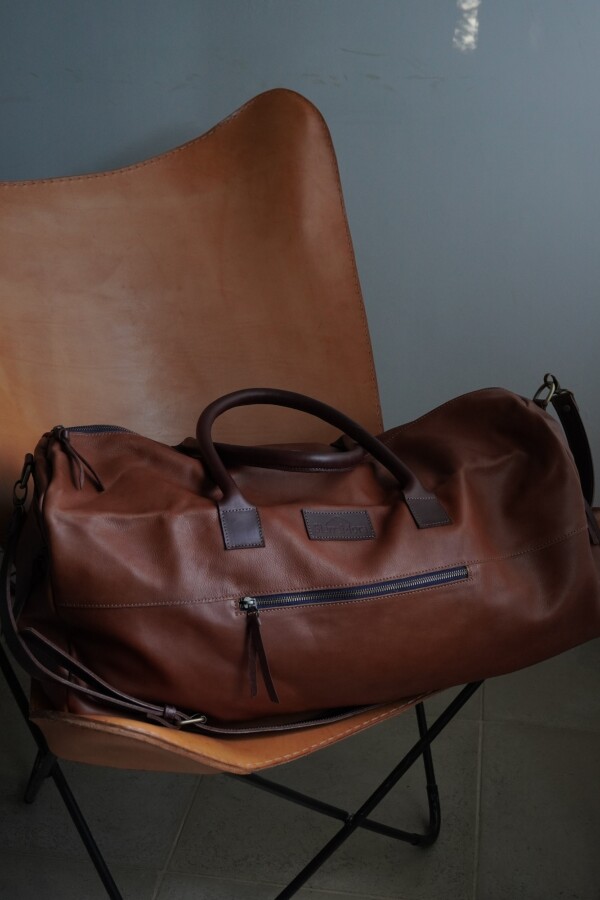 Weekender Bag Caramel Blue Zip