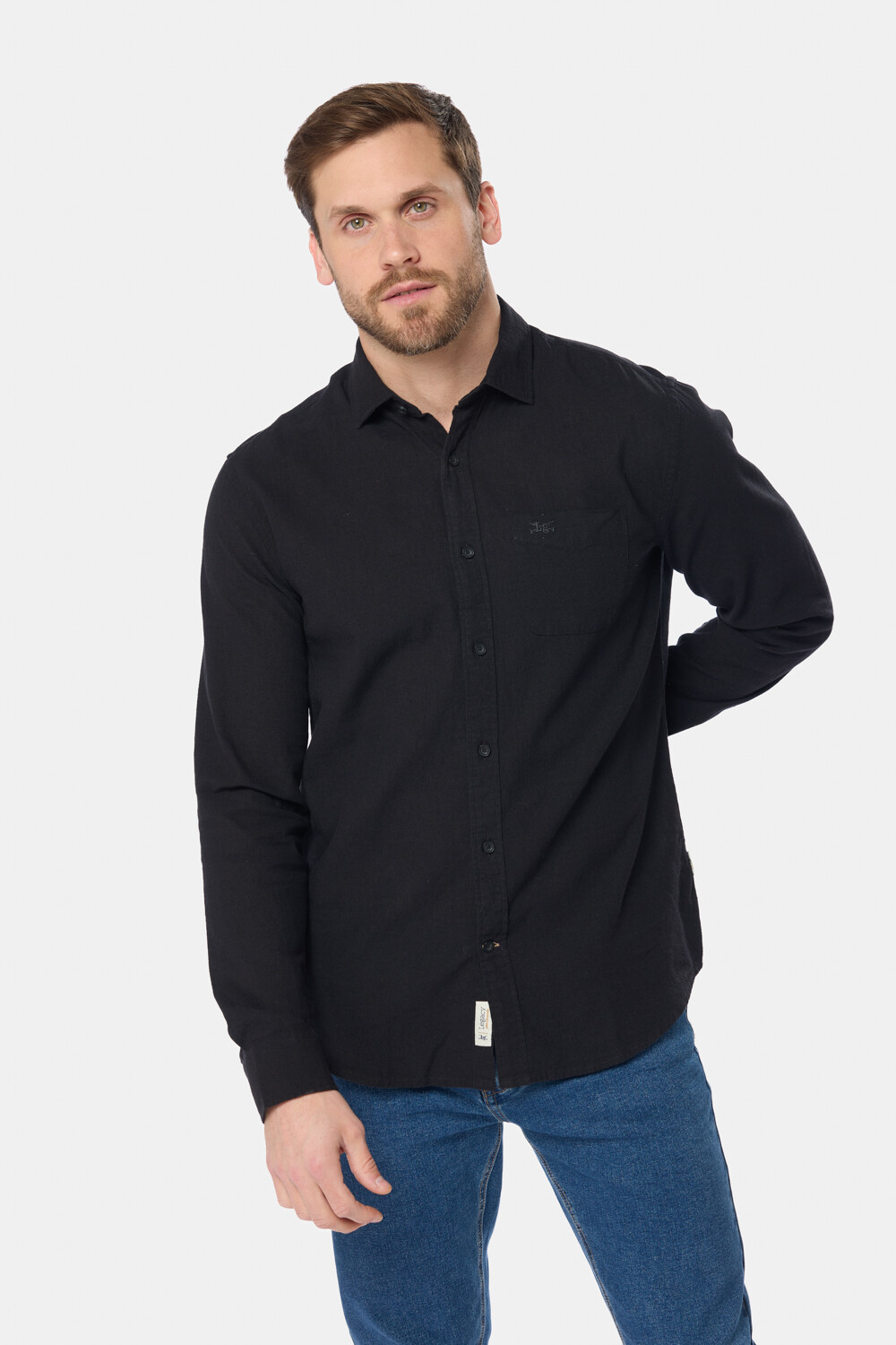 CAMISA DE LINO Negro