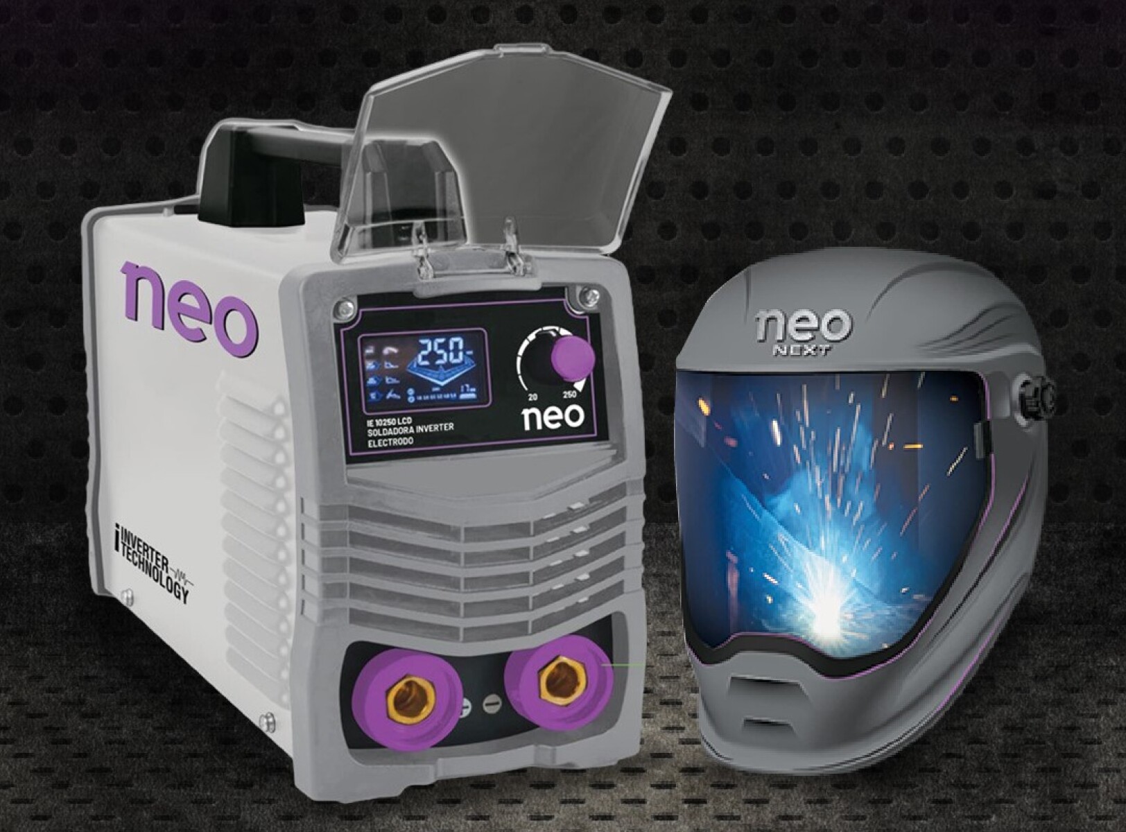COMBO SOLDADORA NEO INVERTER IE10250/1/220BS 250A+ MASCARA MS1104 