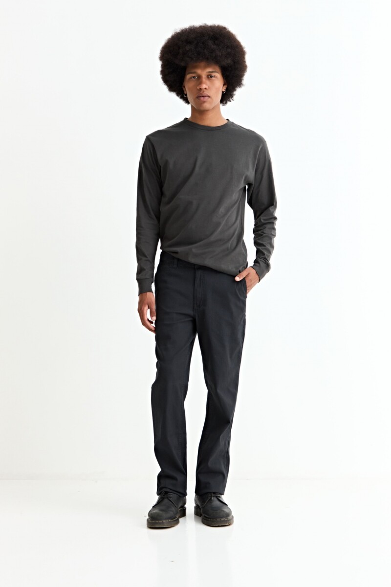 Pantalón recto NEGRO