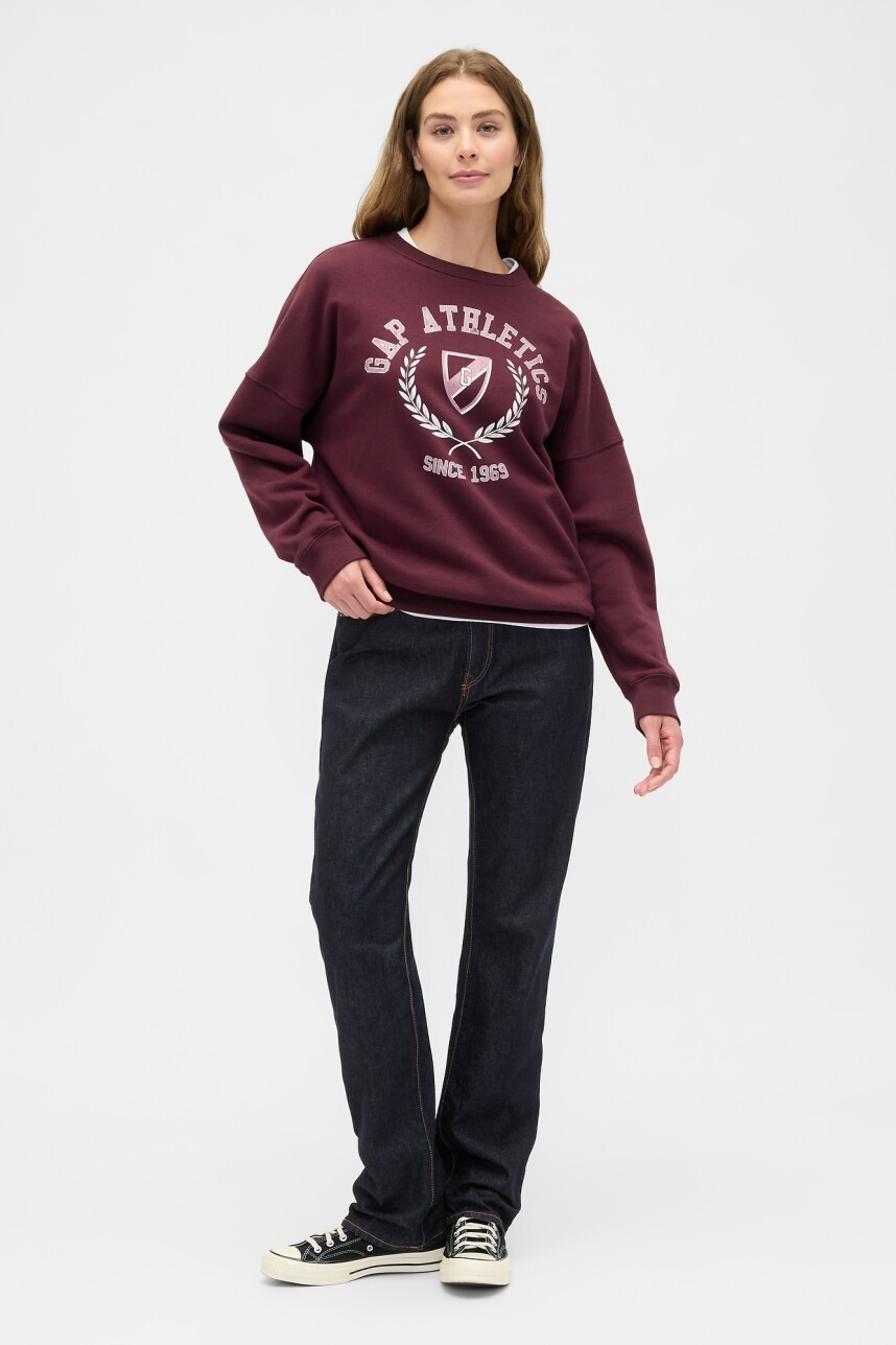 Buzo Deportivo Logo Gap Oversized Mujer Tuscan Red