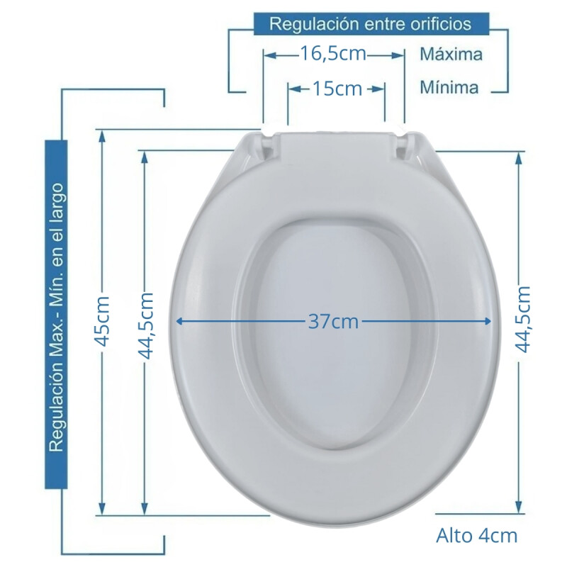 Asiento de inodoro acolchonado Universal Atlas BLANCO