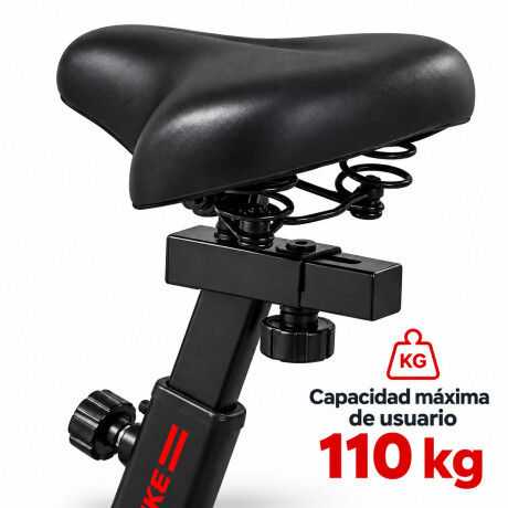 Bicicleta Spinning Hogar Disco 8kg Monitor Pulso Regulable Negro/rojo