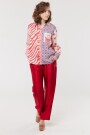 ISABEL MIXED PRINT SHIRT Rouge