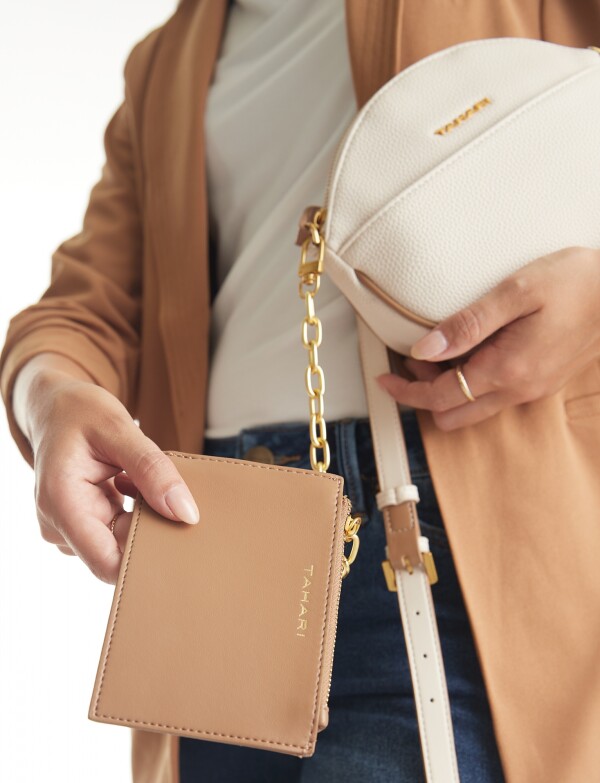 Cartera Crossbody Con Monedero BEIGE