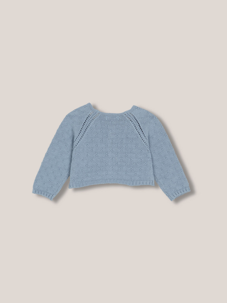 Chaqueta Con Calados Azul Claro