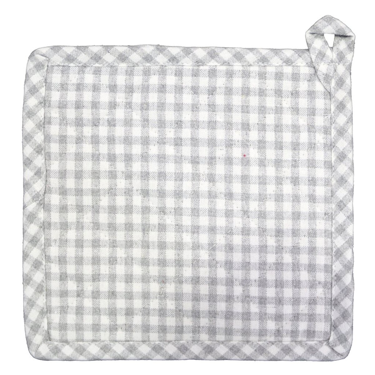 AGARRADERA ALGODÓN 20X20CM CUADROS GRIS 